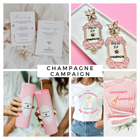 17 Champagne Campaign Bachelorette Party Decorations and Gifts You Need