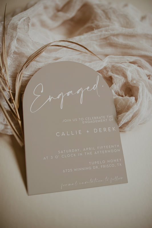 Beige Engagement Party Invitation Template