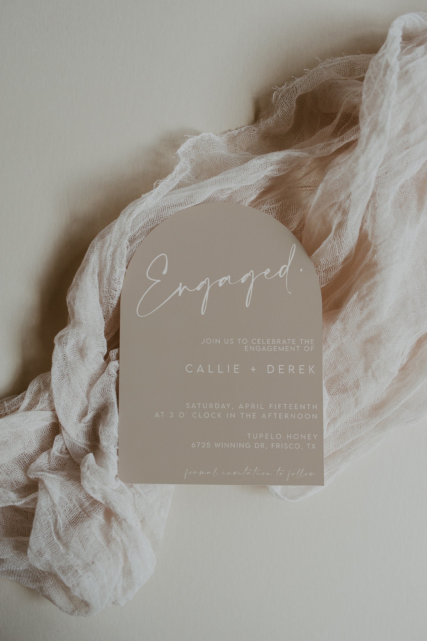 Beige Engagement Party Invitation Template