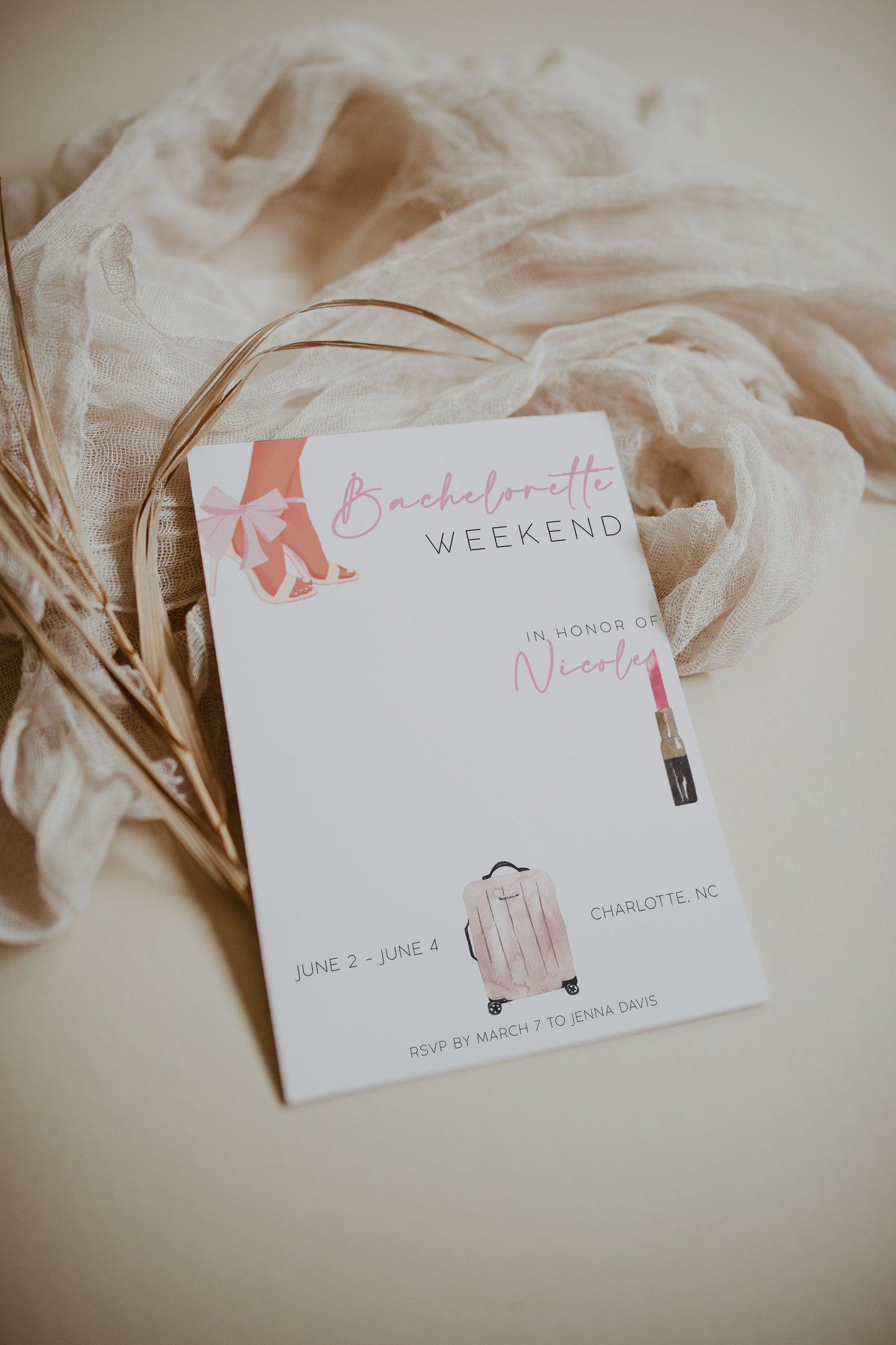 PREPPY BRIDE Bachelorette Party Itinerary Template