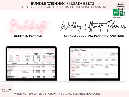 Wedding Planning Spreadsheets - Bundle