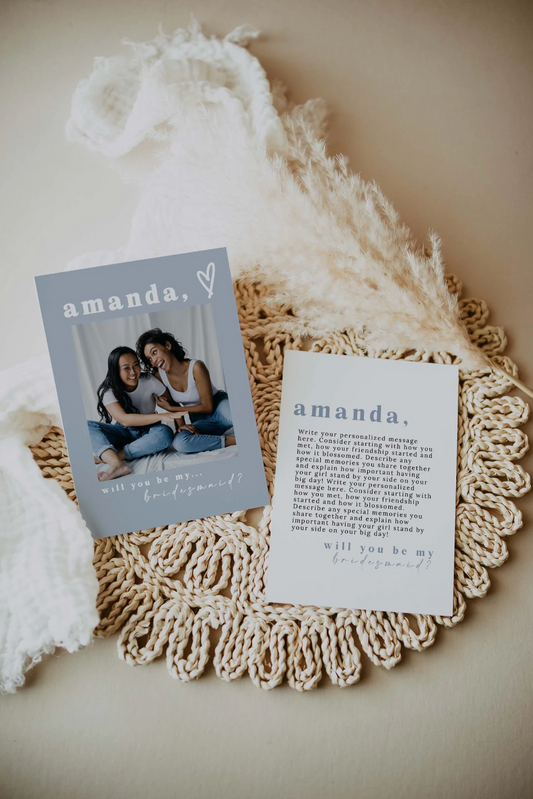 FREE Printable Bridesmaid Proposal Card with Photo