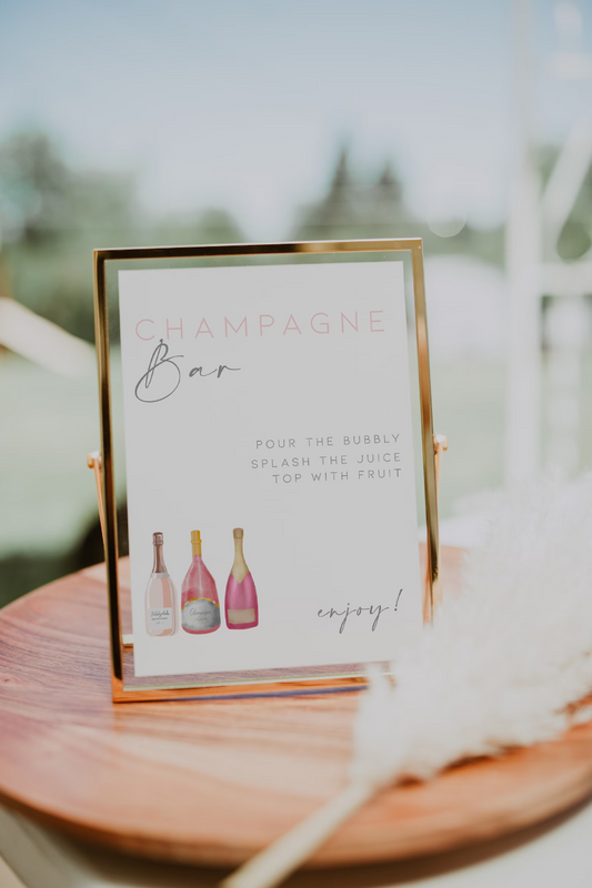 Champagne Bar Sign, Veuve Champagne Bridal Shower