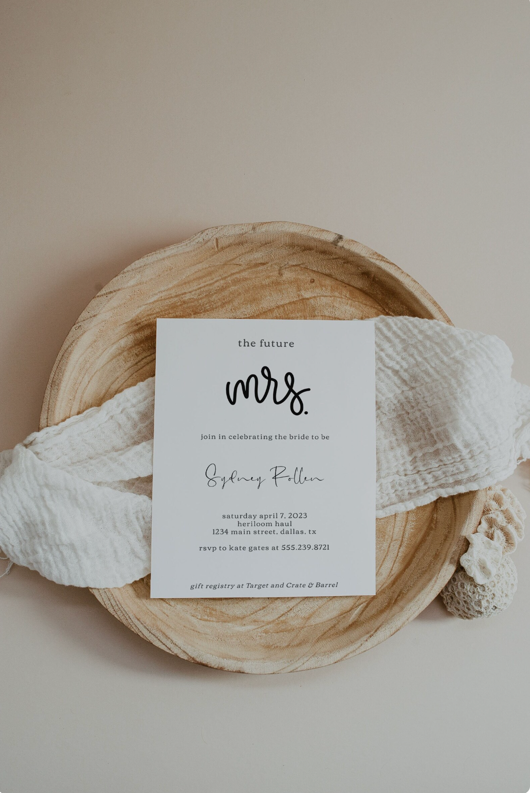 MODERN MRS Bridal Shower Invitation Template