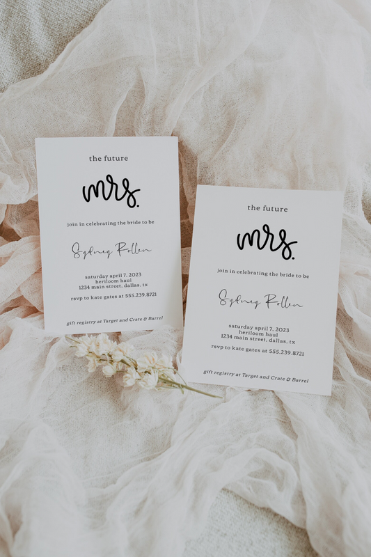 MODERN MRS Bridal Shower Invitation Template