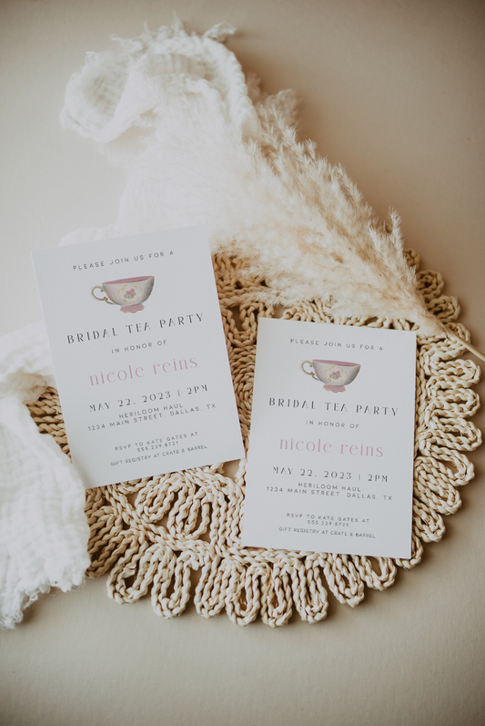 Tea Party Bridal Shower Invitation Template