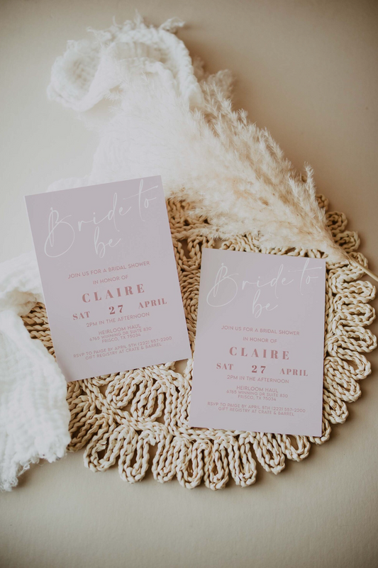 Soft Blush Pink Bridal Shower Invitation Template