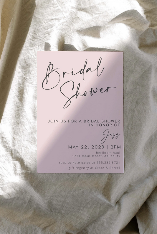 Blush Pink Bridal Shower Invitation Template