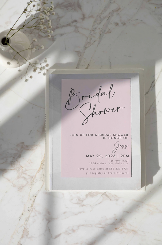 Blush Pink Bridal Shower Invitation Template
