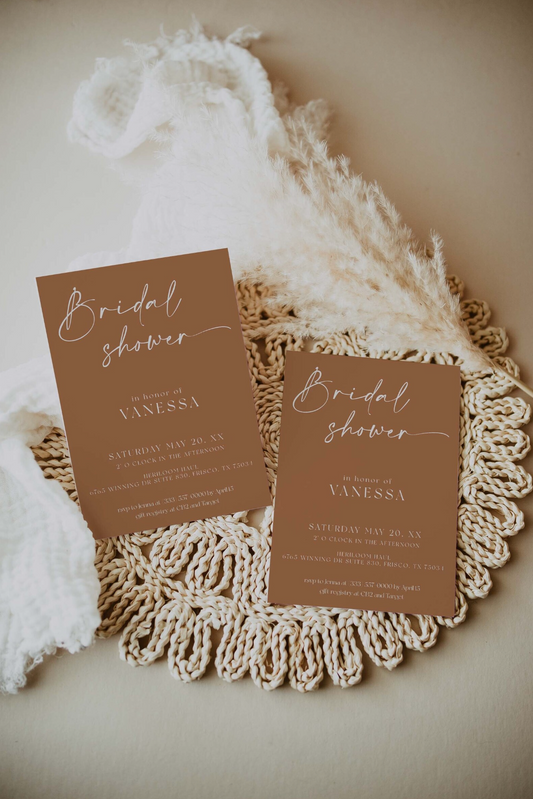 Terracotta Bridal Shower Invitations