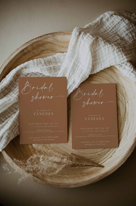 Terracotta Bridal Shower Invitations