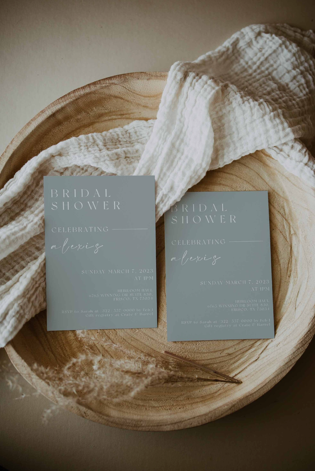 Sage Bridal Shower Invitation Template