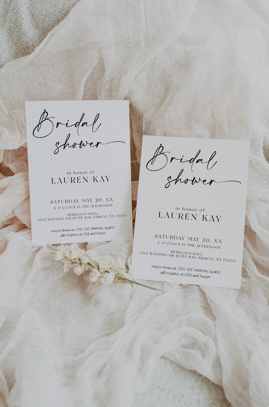 Minimalist Bridal Shower Invitations