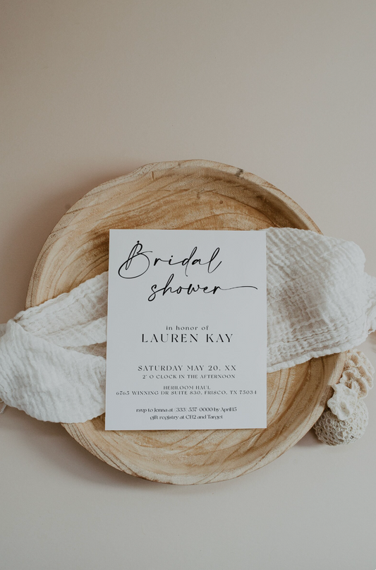 Minimalist Bridal Shower Invitations