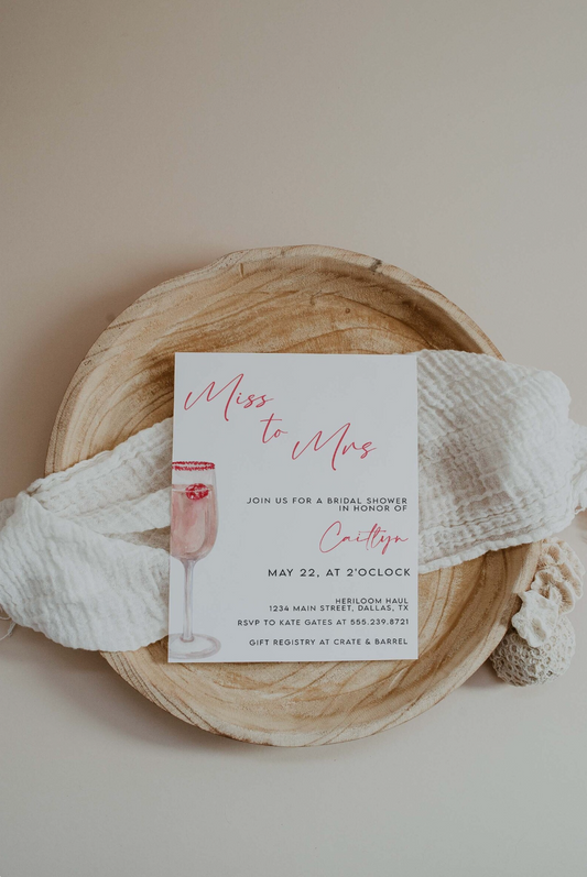 MISS TO MRS Bridal Shower Invitation Template
