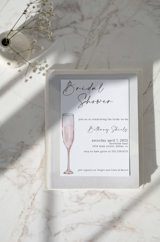 PINK BUBBLES Bridal Shower Invitation Template