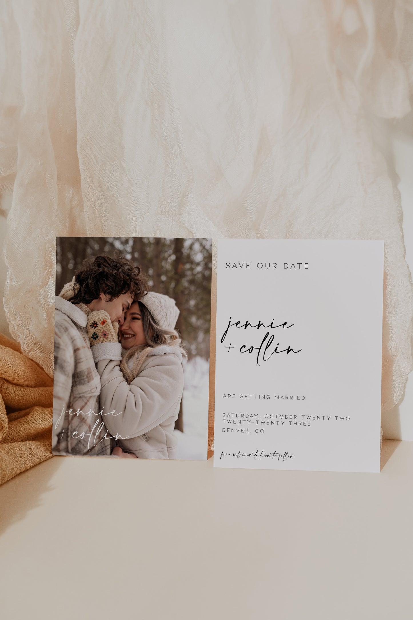 Adorable Winter Snow Save the Date Template