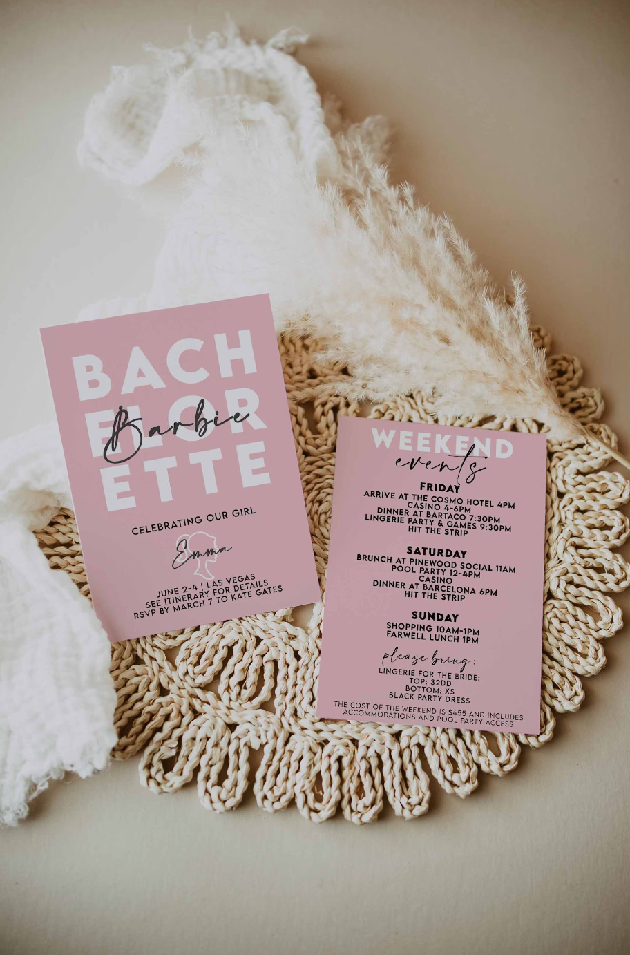 BASIC Barbie Bachelorette Invitation Template