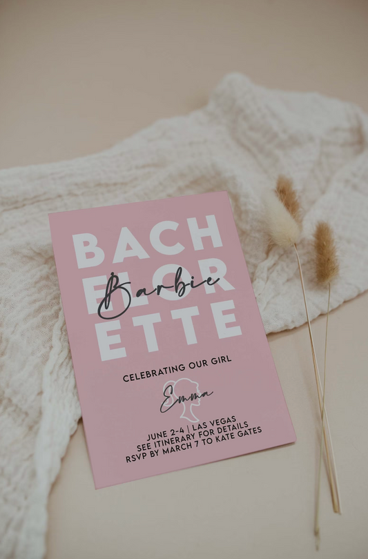 BASIC Barbie Bachelorette Invitation Template