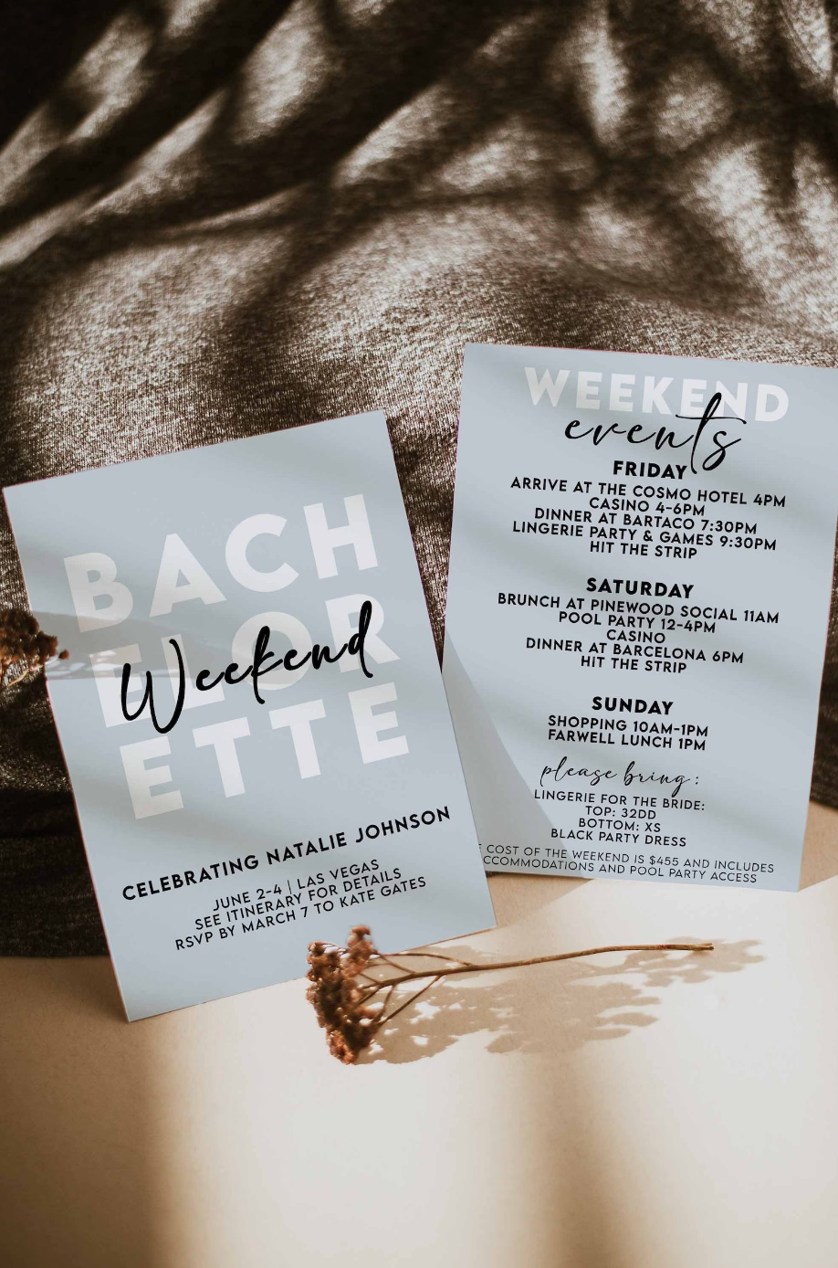 COOL BLUE Bachelorette Invitation Template