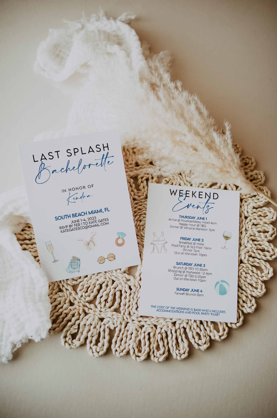 Last Splash Bachelorette Itinerary Template