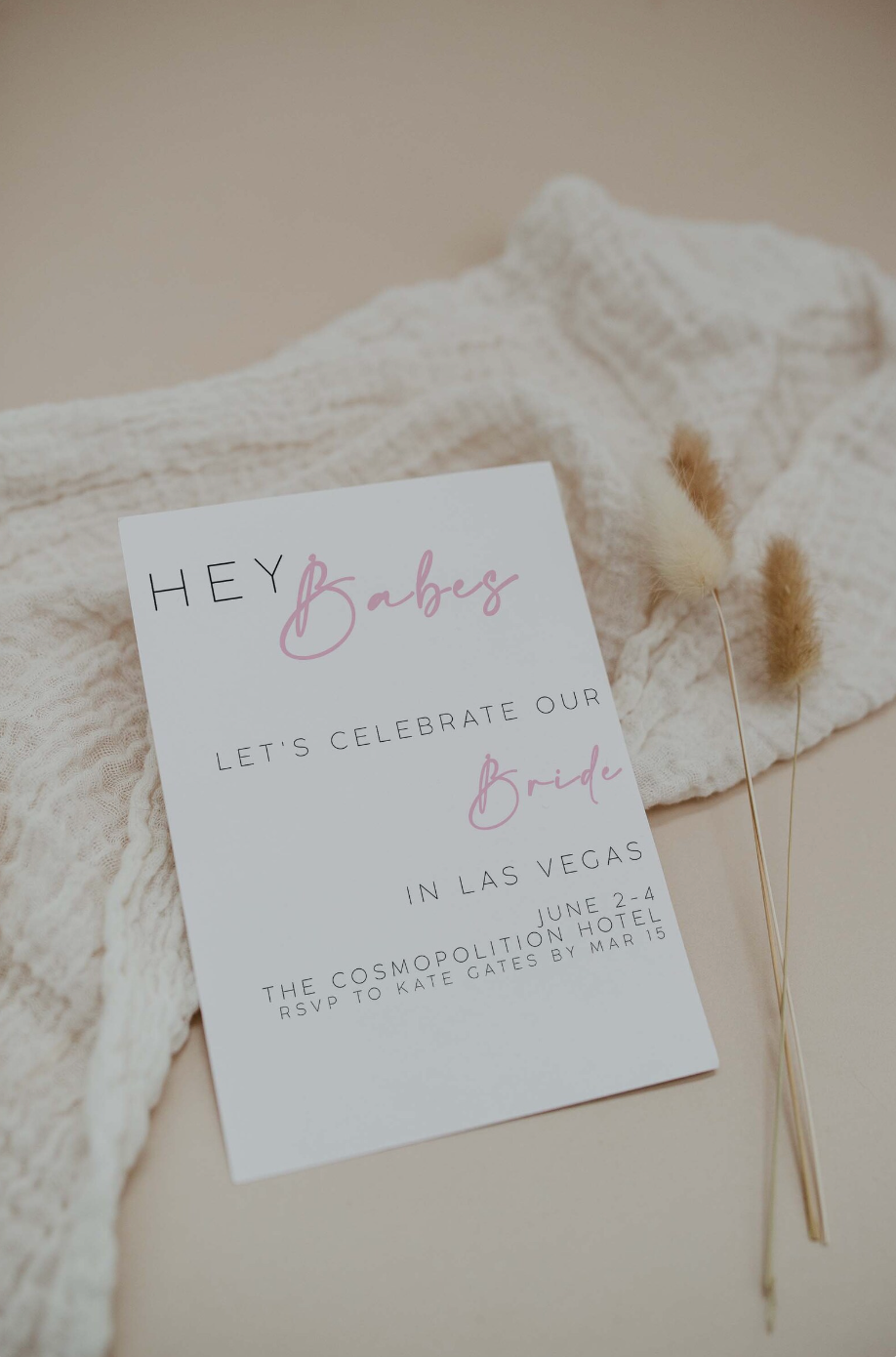 HEY BABE Bachelorette Invitation Template