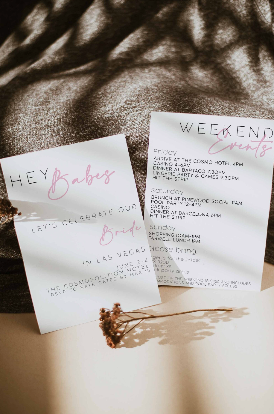 HEY BABE Bachelorette Invitation Template