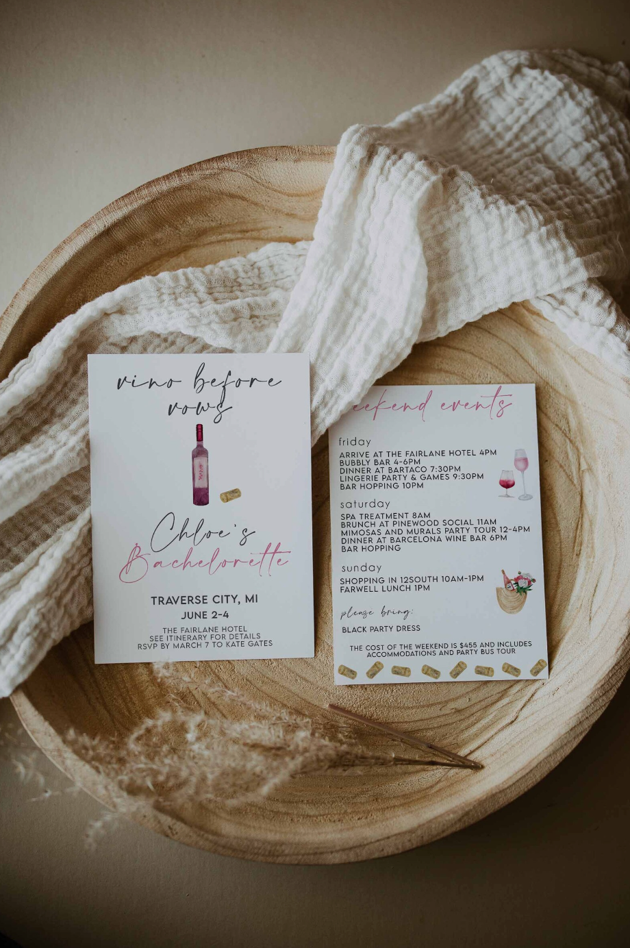 Vino Before Vows Bachelorette Invitation Template