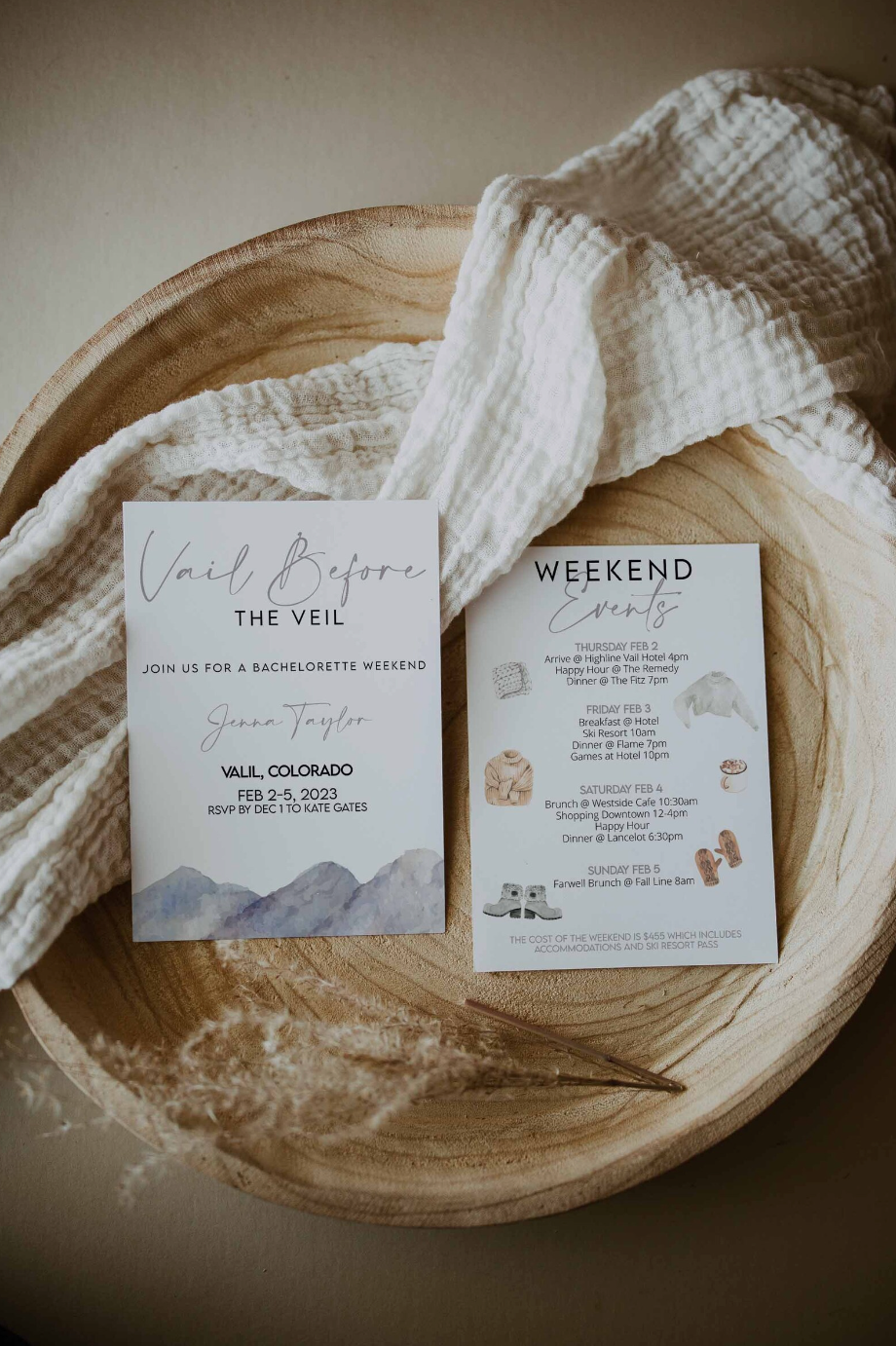 A little Monday pick-me-up! Fun bach gifts we did for @veilsofvail! Wishing  we could transport ourselves to the beach right now 🏖