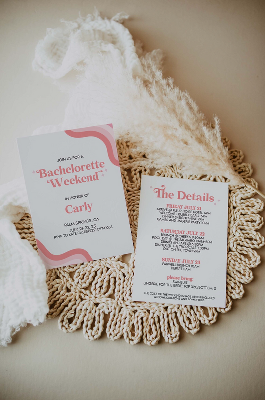DAZED AND ENGAGED Bachelorette Itinerary Template